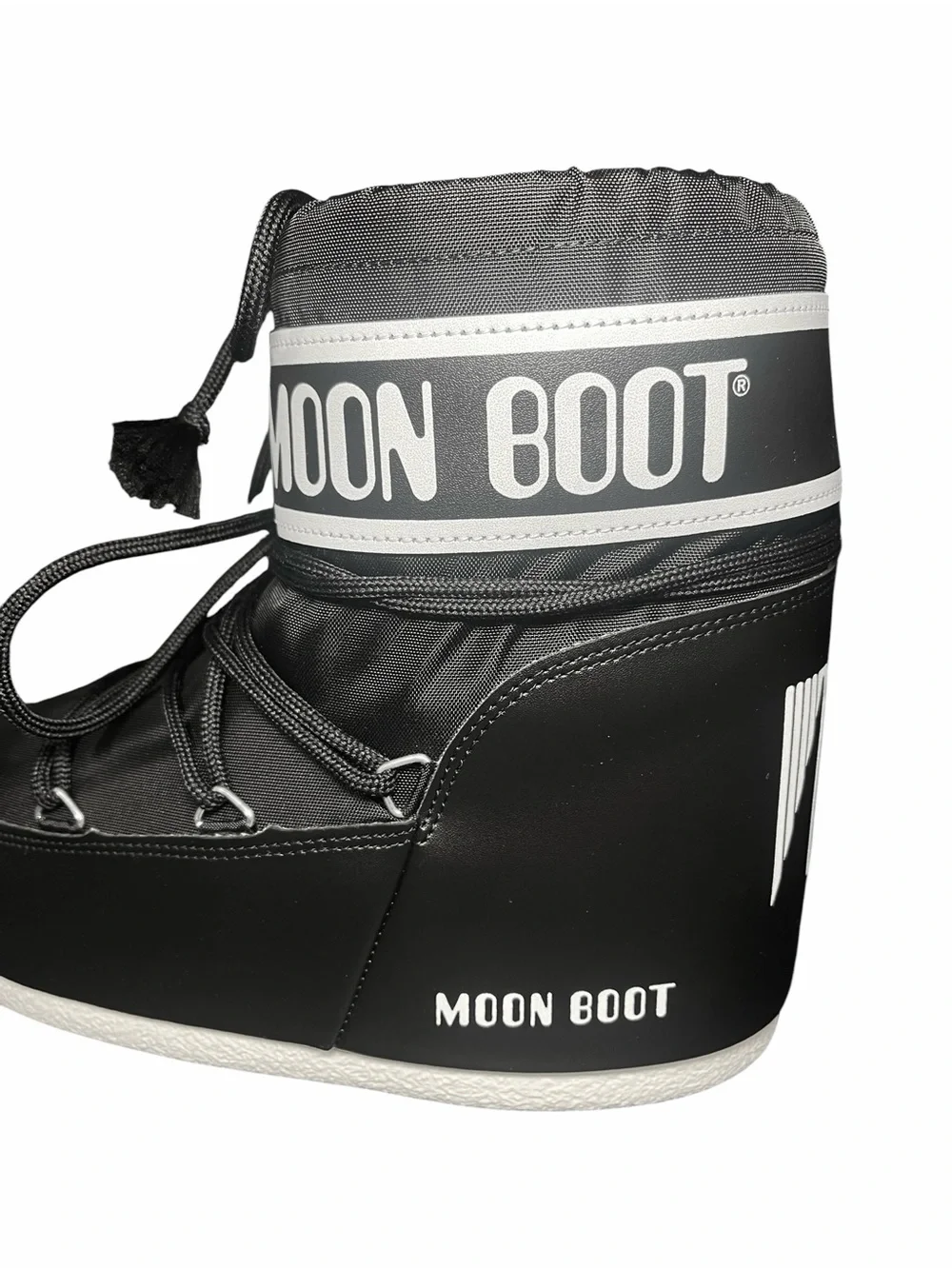Moon Boot ICON LOW BLACK NYLON BOOTS Womens Size 7-8.5EU 40 NEW